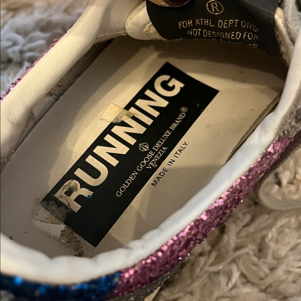 Golden Goose glitter sneaker. Silver. Size 36. Pre-owned. - Picture 7 of 9